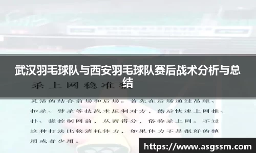 武汉羽毛球队与西安羽毛球队赛后战术分析与总结